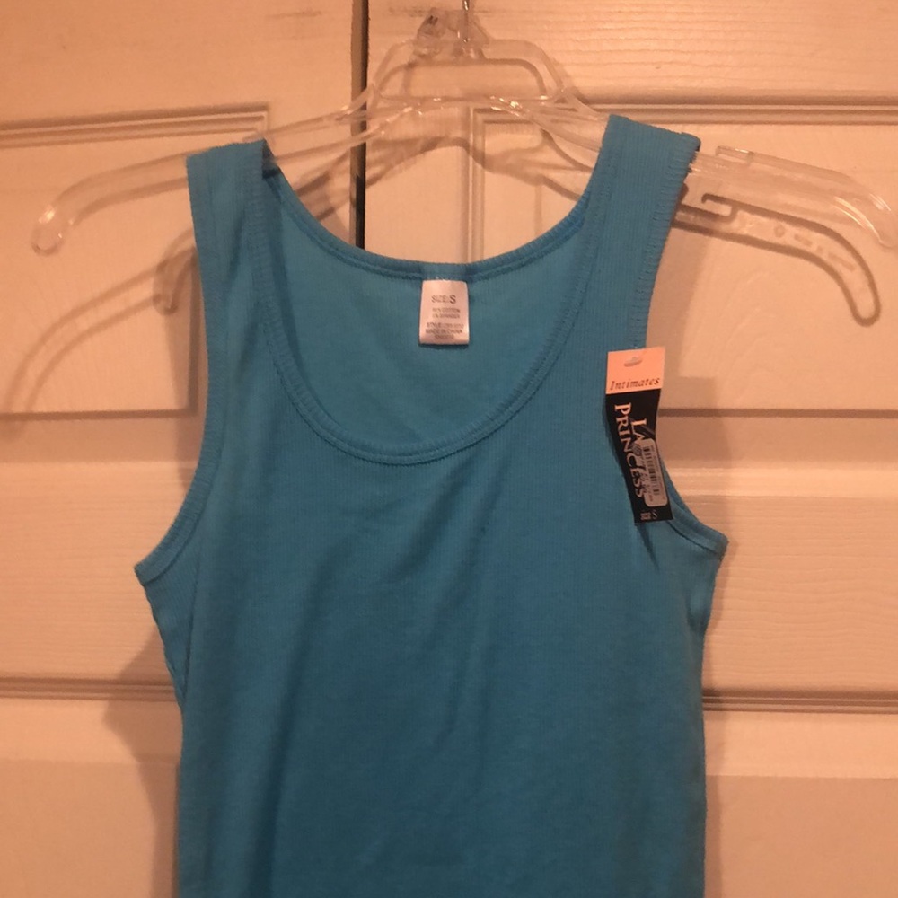 Lady Princess -Small -Blue Ribbed Tank - Picture 2 of 4
